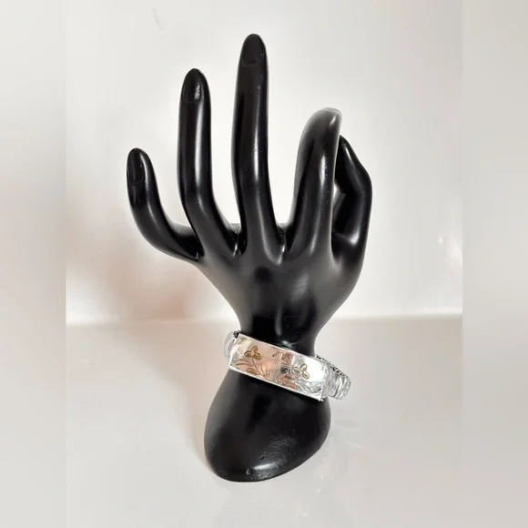 Vintage Expandable Secret Photo ID Silver Tone Bracelet - Picture 2 of 8